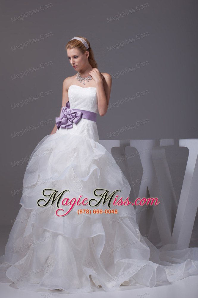 wholesale lace appliques hand made flower ruffles wedding dress