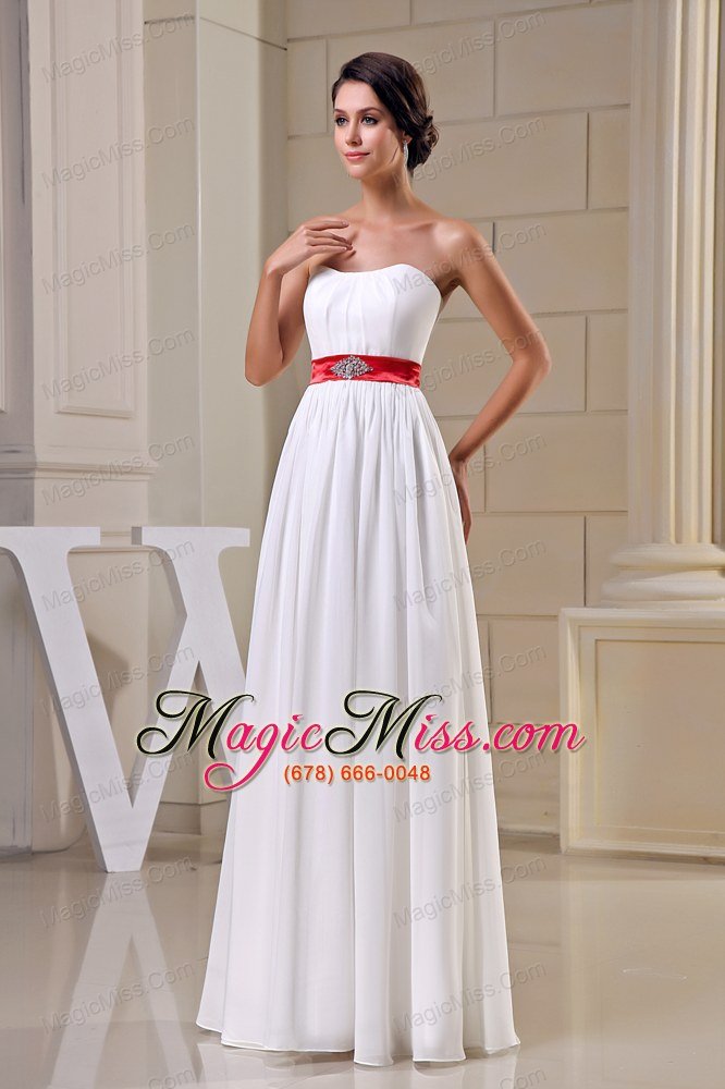 wholesale strapless beading belt chiffon wedding dress