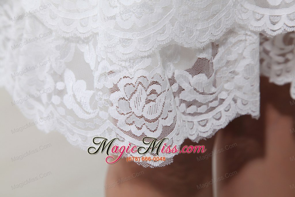 wholesale lace v-neck ruffled layers knee-length prom dress