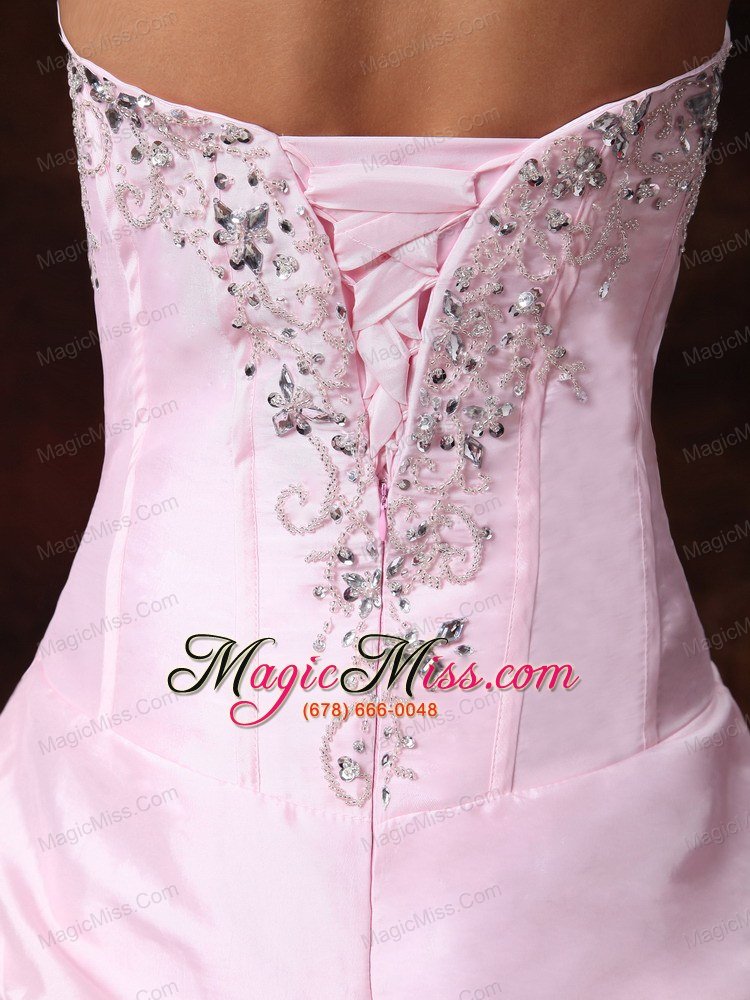 wholesale pick-ups pink strapless a-line chapel train taffeta customize 2013 new styles wedding dress