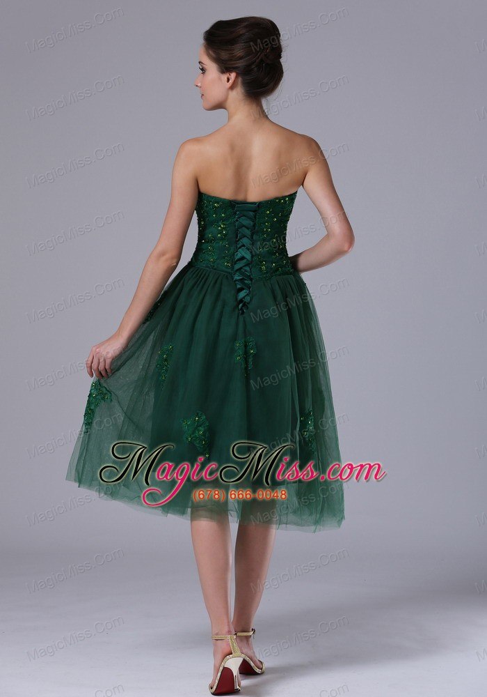 wholesale dark green sweetheart a-line tulle 2013 prom dress with beading