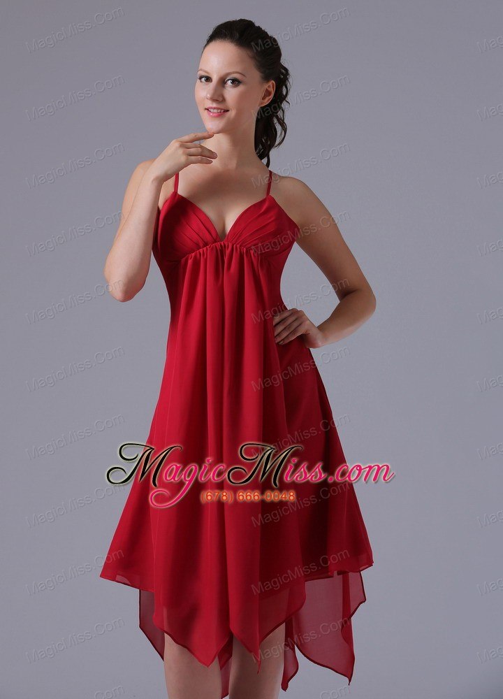 wholesale 2013 spaghetti straps wine red asymmetrical empire homecoming dress in avon connecticut