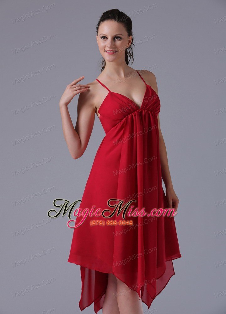 wholesale 2013 spaghetti straps wine red asymmetrical empire homecoming dress in avon connecticut