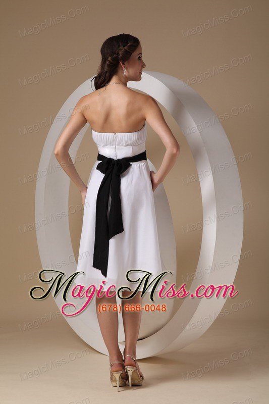 wholesale white a-line strapless knee-length chiffon sashes prom / homecoming dress