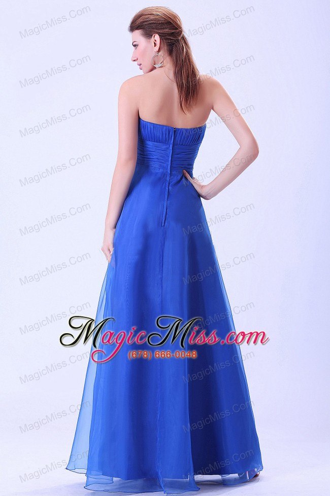 wholesale blue 2013 prom / evening dress with empire organza ruched