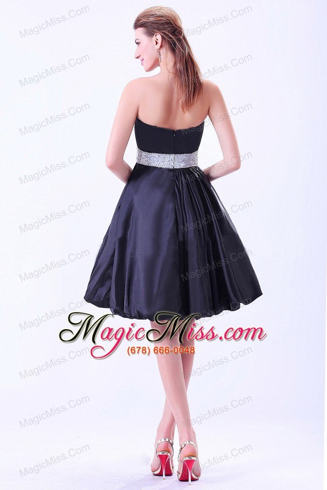 wholesale navy blue prom / cocktail dress with beaded belt knee-length