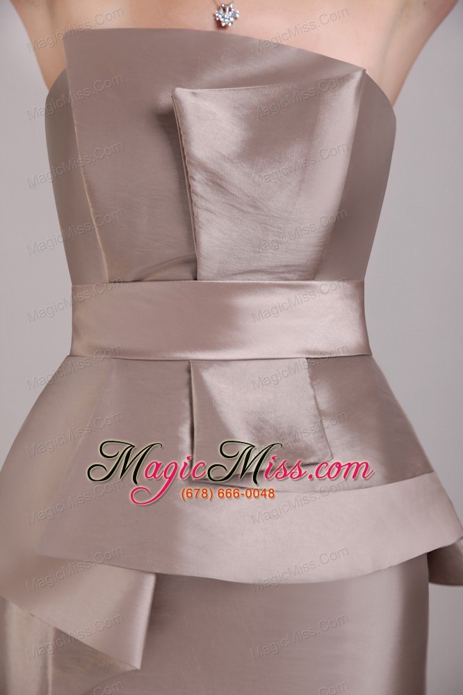 wholesale brown column strapless mini-length taffeta bowknot prom / homecoming dress