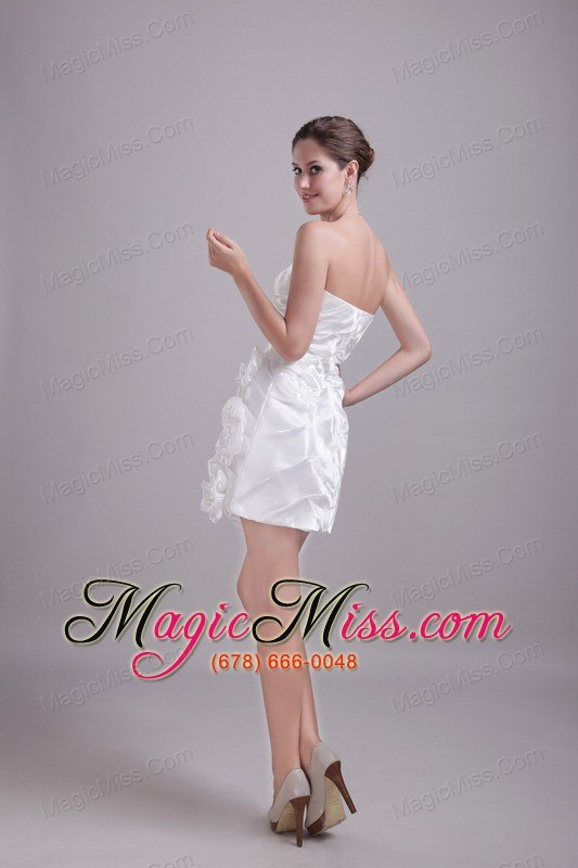 wholesale white a-line / princess sweetheart mini-length taffeta hand flowers prom / homecoming dress