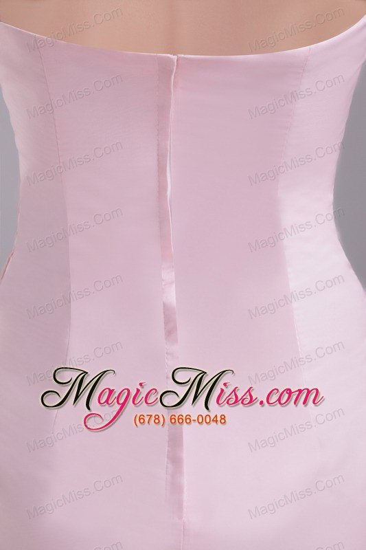 wholesale baby pink column/sheath strapless mini-length taffeta hand flowers prom / homecoming dress