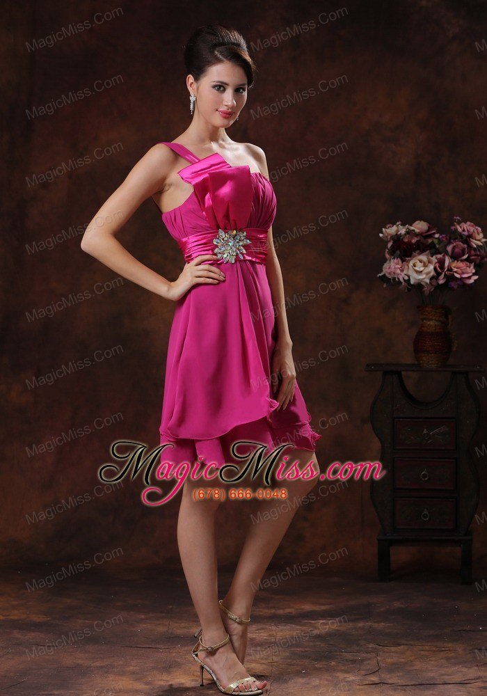wholesale one shoulder fushsia short prom dress in 2013 lake havasu city arizona