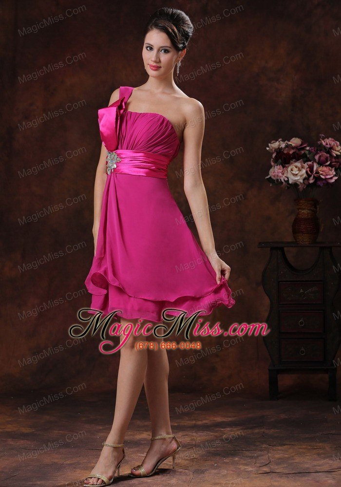 wholesale one shoulder fushsia short prom dress in 2013 lake havasu city arizona