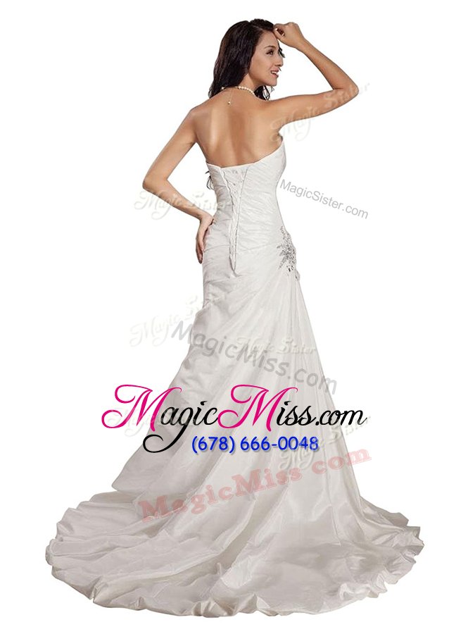 wholesale low price with train white military ball gowns sweetheart sleeveless sweep train lace up