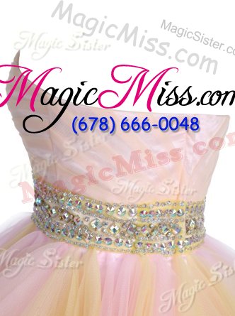 wholesale inexpensive mini length zipper pageant dress for teens multi-color and in for prom and party with beading and ruffled layers