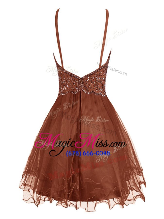 wholesale trendy halter top sleeveless beading zipper cocktail dresses