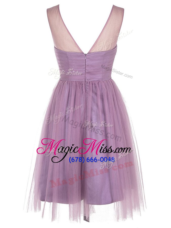 wholesale simple lavender scoop neckline beading and appliques homecoming dress sleeveless zipper