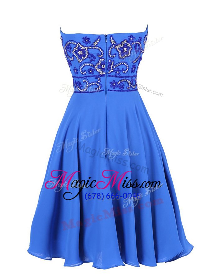 wholesale perfect mini length column/sheath sleeveless blue dress for prom zipper