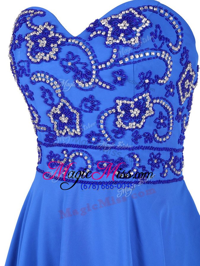 wholesale perfect mini length column/sheath sleeveless blue dress for prom zipper
