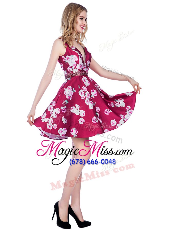 wholesale traditional sleeveless backless knee length pattern homecoming dress