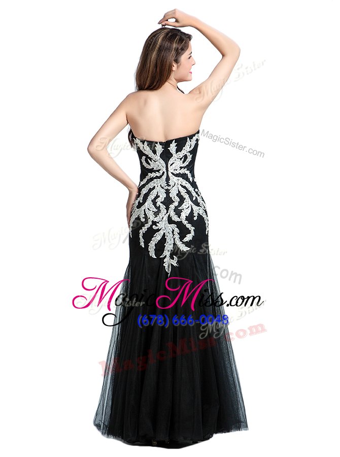 wholesale custom fit sleeveless floor length beading and lace zipper military ball dresses with black