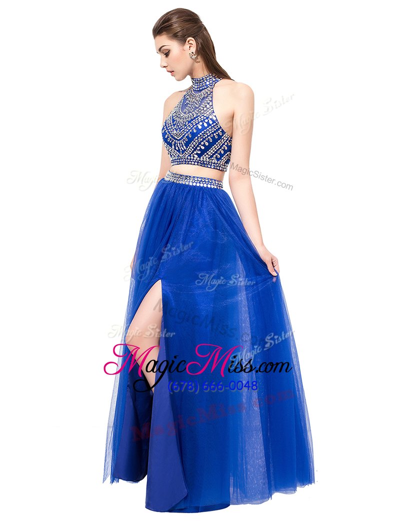 wholesale fitting tulle sleeveless floor length prom dress and beading