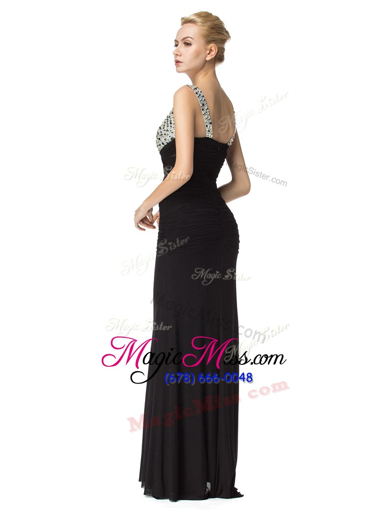 wholesale floor length zipper juniors evening dress black and in for prom and party with beading