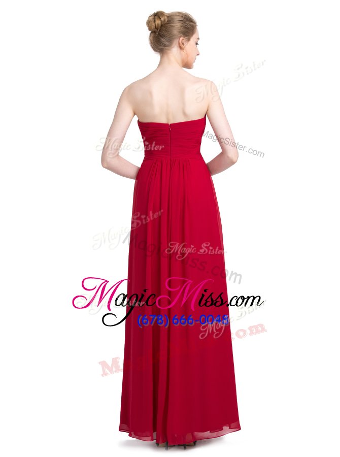 wholesale superior sweetheart sleeveless zipper homecoming party dress red chiffon