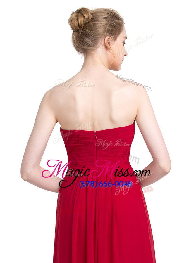 wholesale superior sweetheart sleeveless zipper homecoming party dress red chiffon