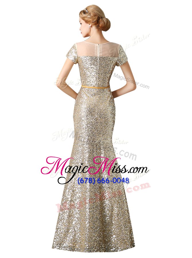 wholesale mermaid scoop sleeveless sequins zipper dress for prom