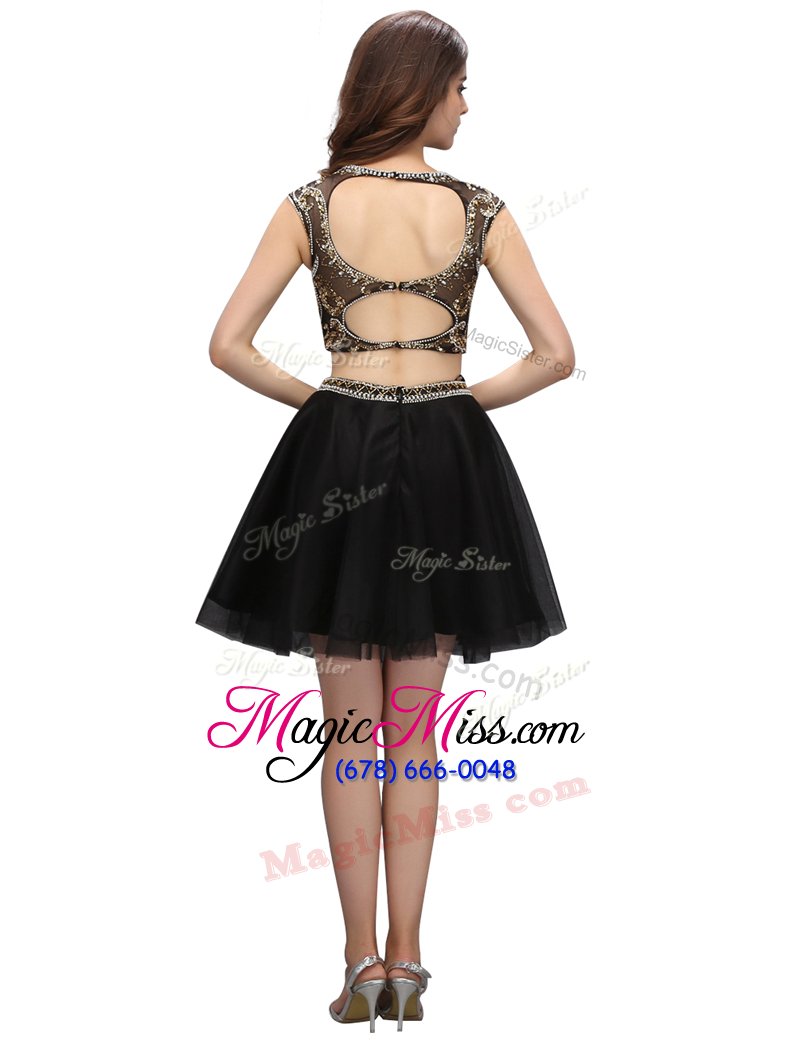 wholesale best selling sleeveless backless knee length beading prom dresses
