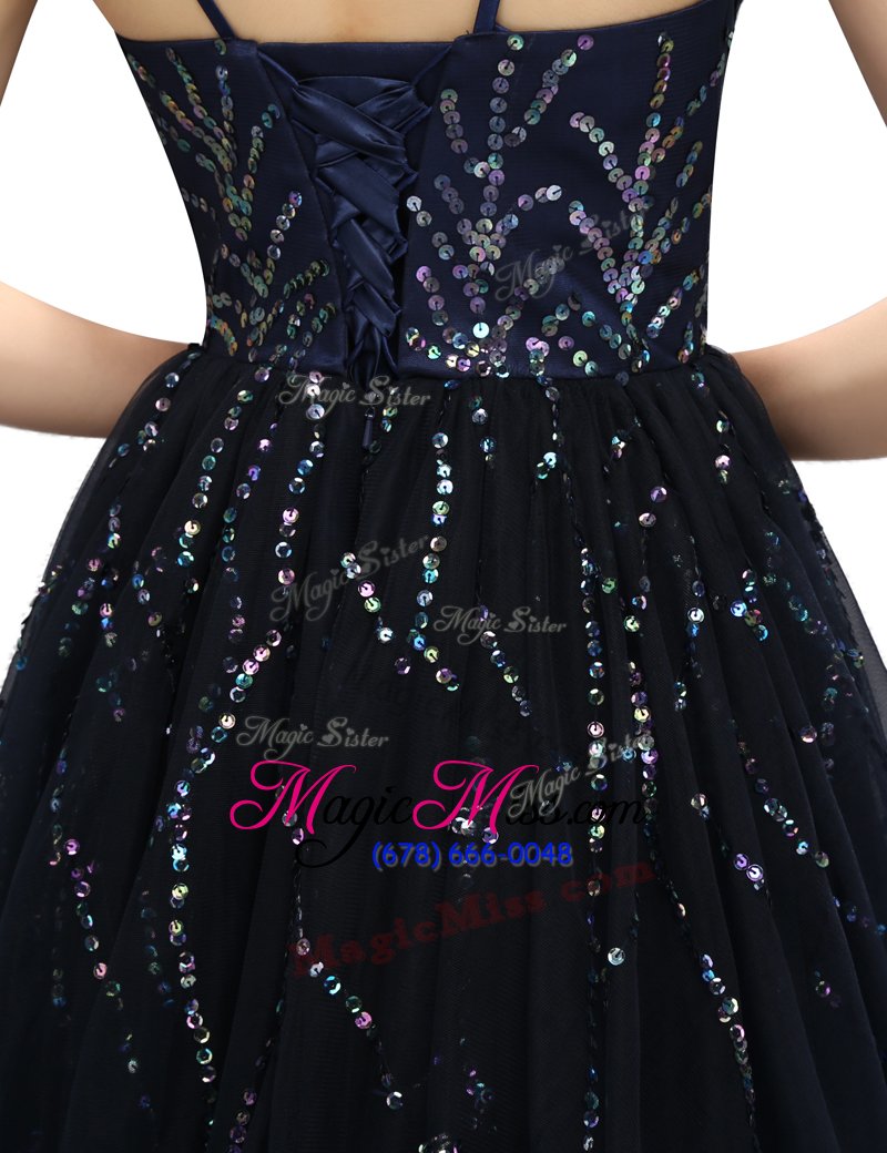 wholesale chic sleeveless sequins lace up dress for prom