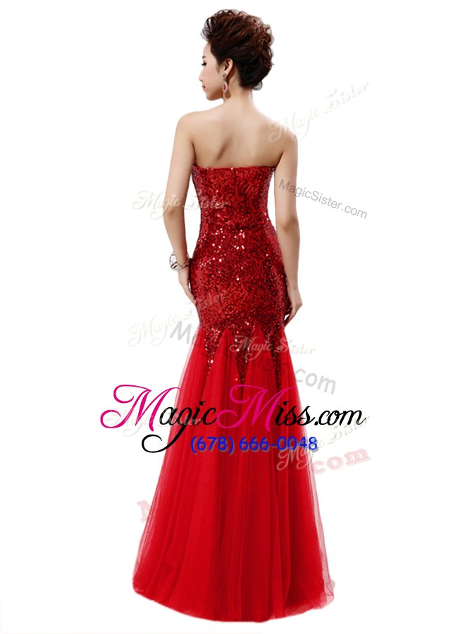 wholesale mermaid strapless sleeveless evening party dresses floor length sequins lavender sequined