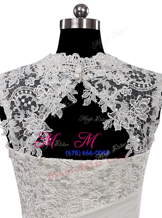 wholesale amazing sweetheart cap sleeves chiffon wedding gowns lace side zipper