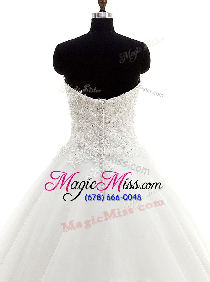 wholesale dazzling with train clasp handle wedding dresses white and in for wedding party with beading and lace brush train