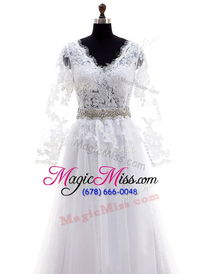 wholesale fantastic sleeveless court train lace clasp handle wedding gowns
