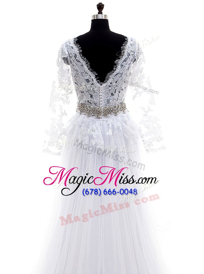 wholesale fantastic sleeveless court train lace clasp handle wedding gowns