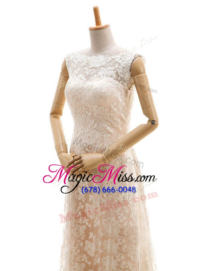 wholesale super with train clasp handle wedding gown champagne and in for wedding party with lace sweep train
