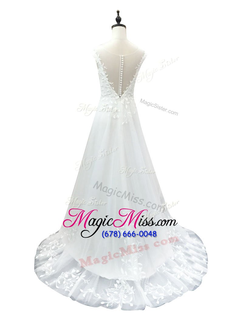 wholesale vintage scoop with train clasp handle bridal gown white and in for wedding party with lace brush train