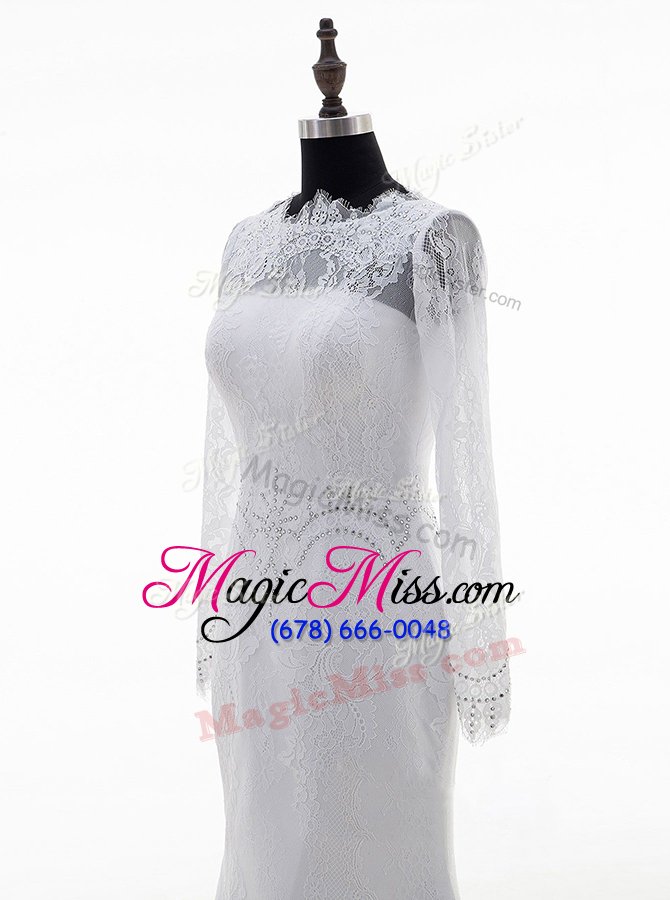 wholesale latest lace long sleeves with train wedding gown brush train and appliques