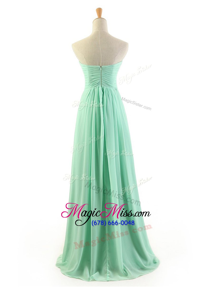 wholesale turquoise sleeveless ruffles floor length prom gown