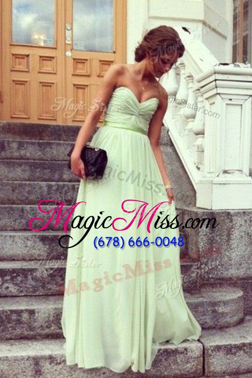 wholesale captivating chiffon sweetheart sleeveless backless ruching homecoming dress in green