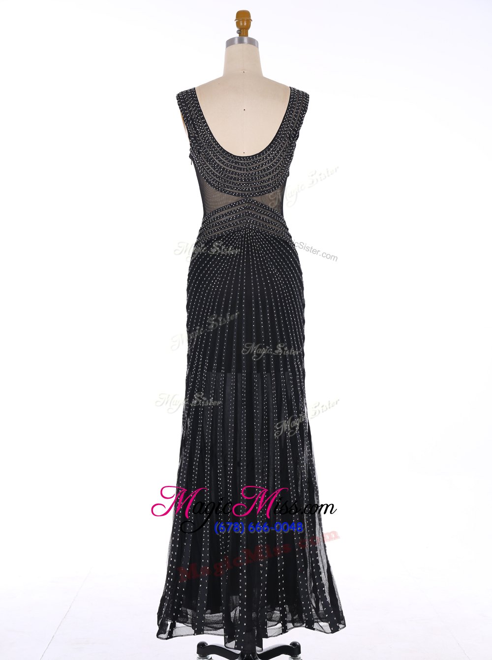 wholesale sumptuous mermaid floor length zipper black and in for prom and party with sequins
