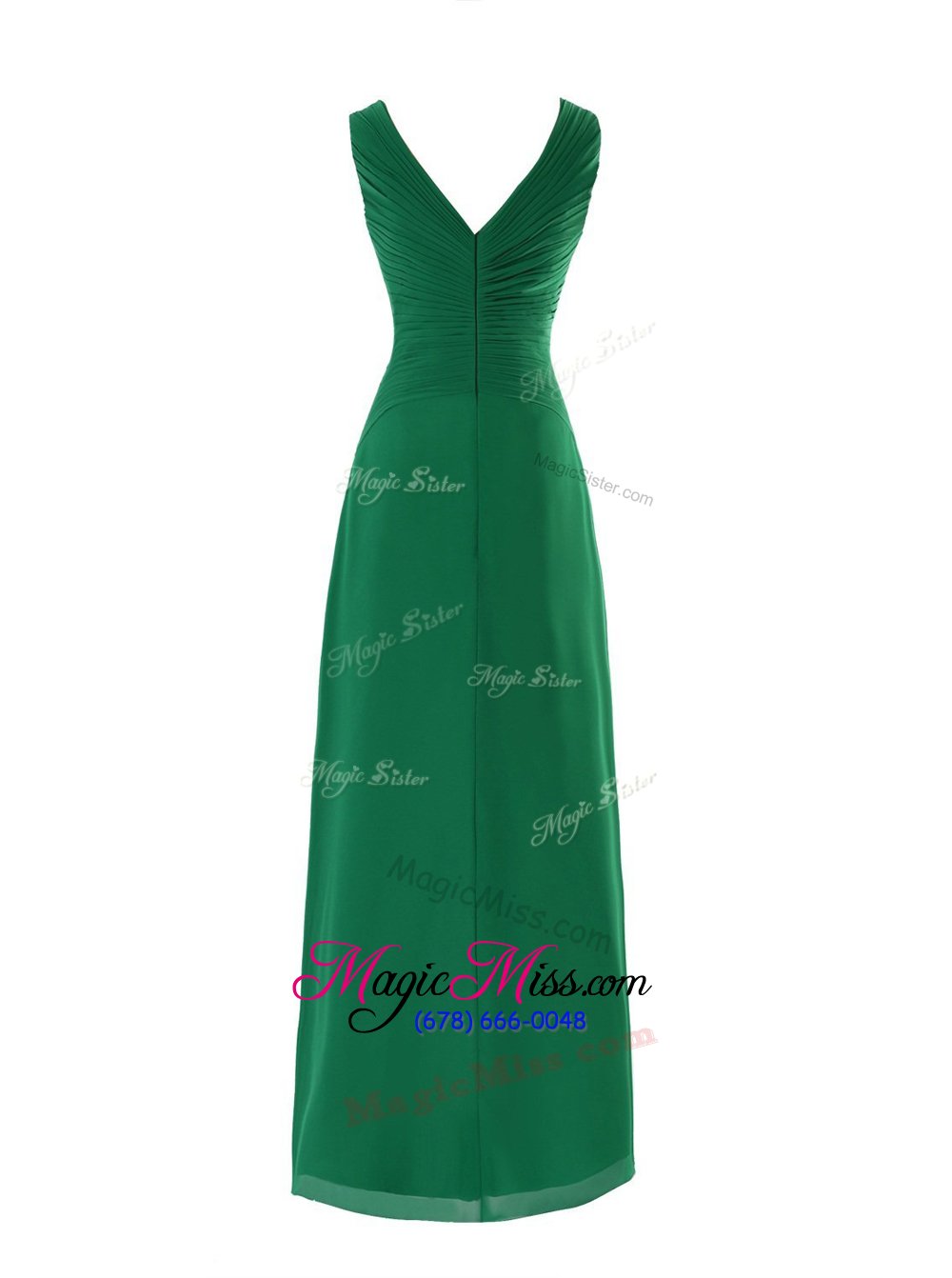 wholesale green sleeveless beading and ruching floor length homecoming dresses