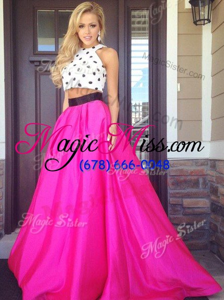 wholesale custom fit halter top ruching prom evening gown fuchsia zipper sleeveless floor length