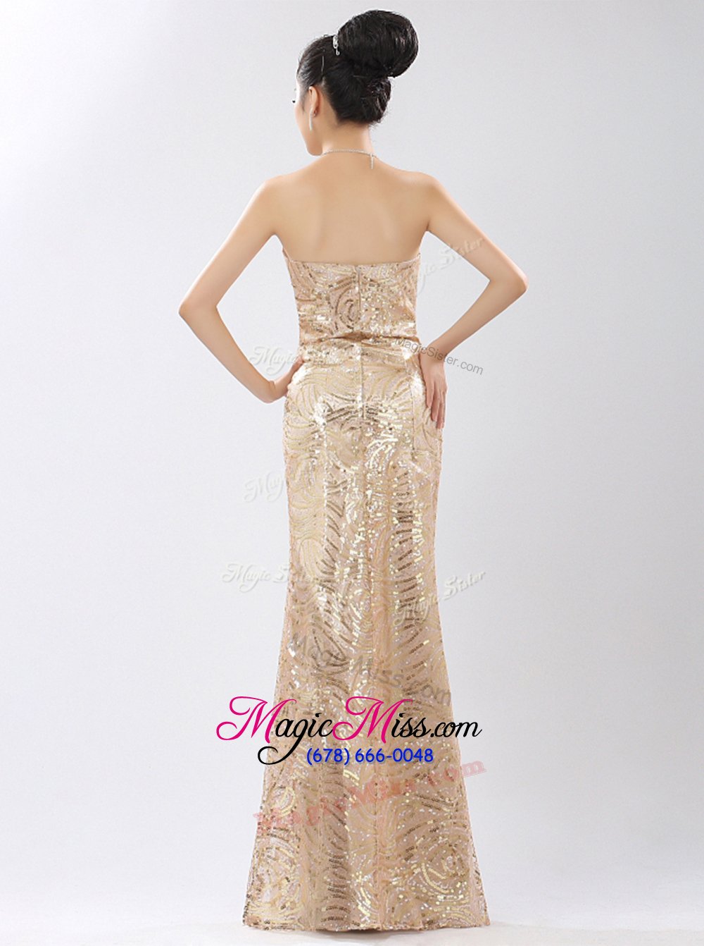wholesale latest champagne column/sheath appliques and belt evening outfits zipper sequined sleeveless floor length