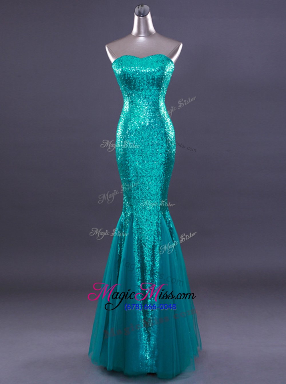 wholesale superior mermaid floor length red satin and tulle sleeveless sequins