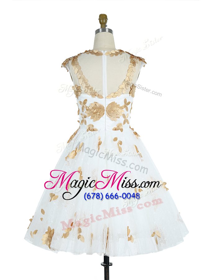 wholesale customized scoop lace sleeveless appliques zipper military ball gowns