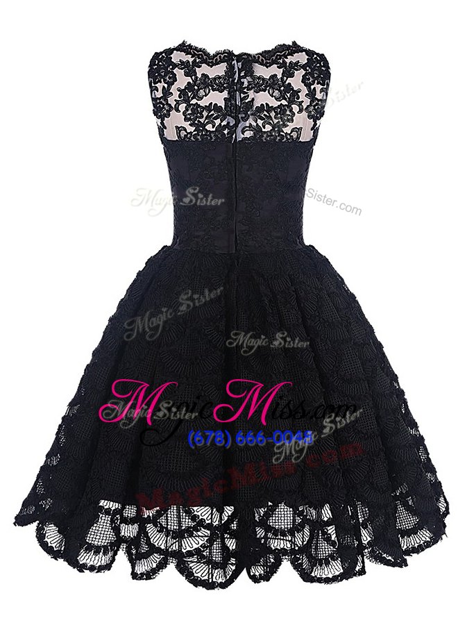 wholesale fantastic black zipper bateau appliques prom dress lace sleeveless