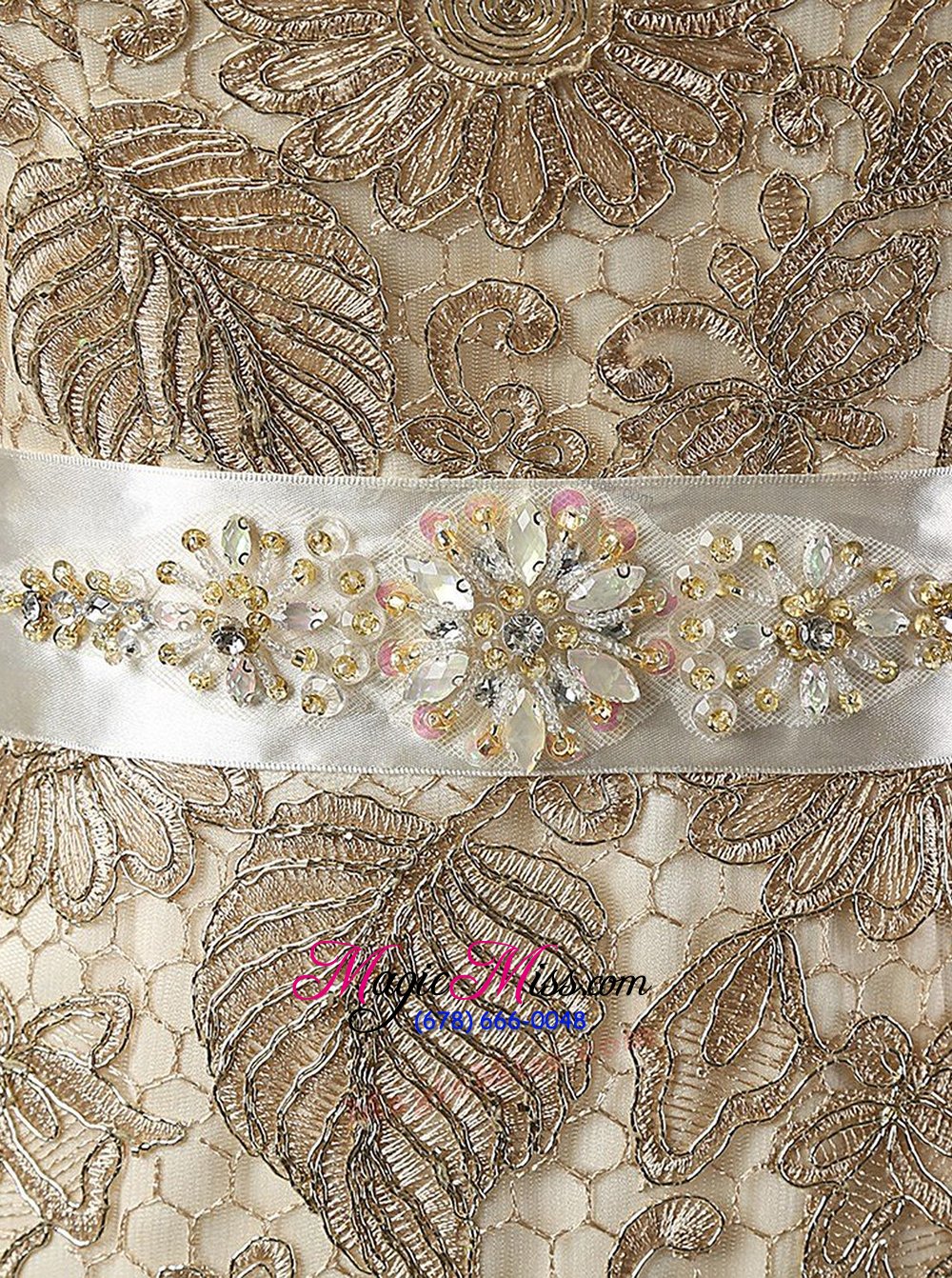 wholesale customized champagne zipper v-neck beading and lace prom dress lace sleeveless