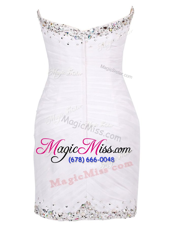 wholesale inexpensive mini length white going out dresses sweetheart sleeveless zipper