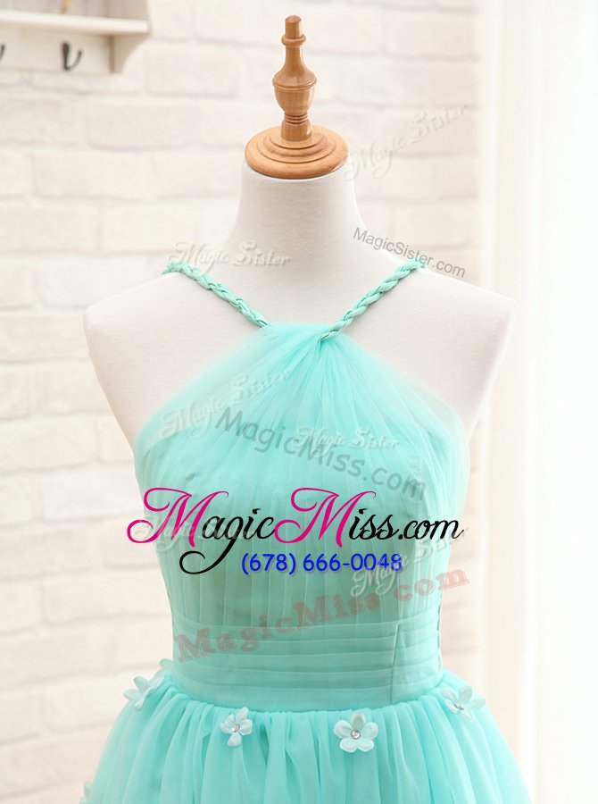 wholesale stunning straps sleeveless lace up baby blue tulle